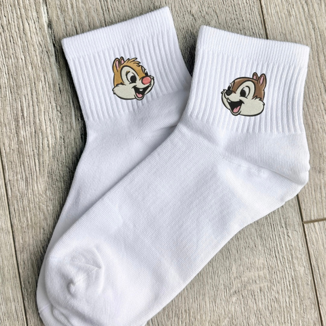 Embroidered Chip and Dale socks