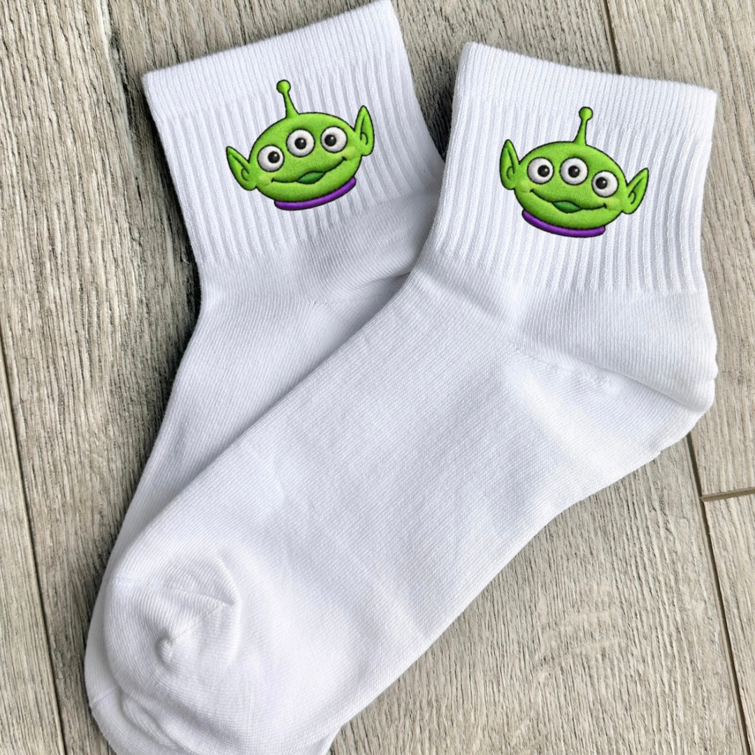 Embroidered Alien socks