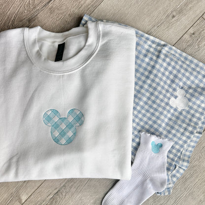 Mouse gingham SWEATSHIRT bundle