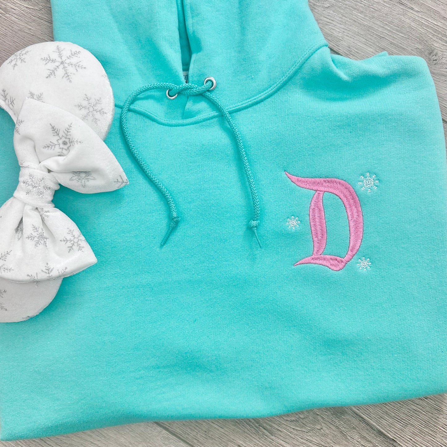 Christmas D with snowflakes