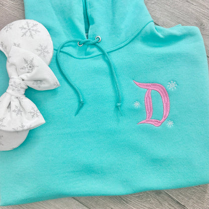 Christmas D with snowflakes