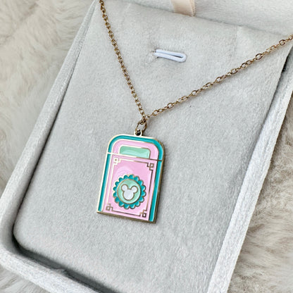 Trash can charm necklace