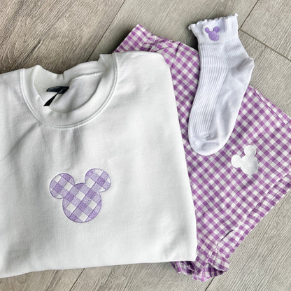 Mouse gingham SWEATSHIRT bundle
