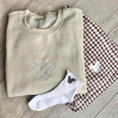 Mouse gingham SWEATSHIRT bundle