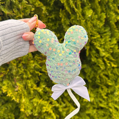 Sequin Mouse Balloon bag charm