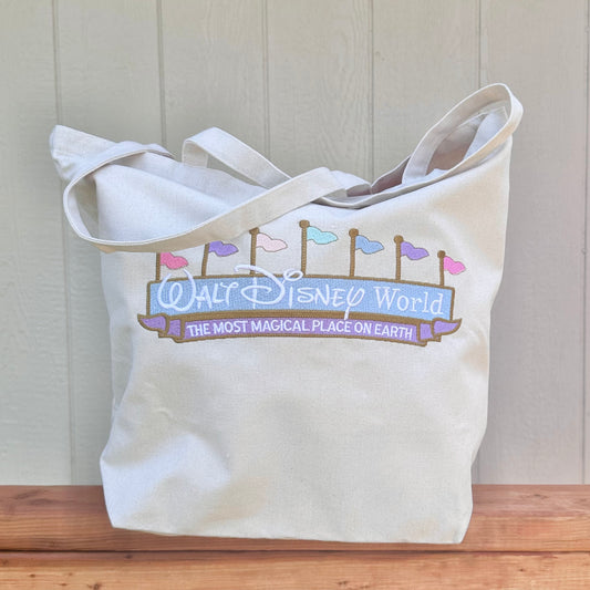 DisneyWorld Embroidered canvas tote