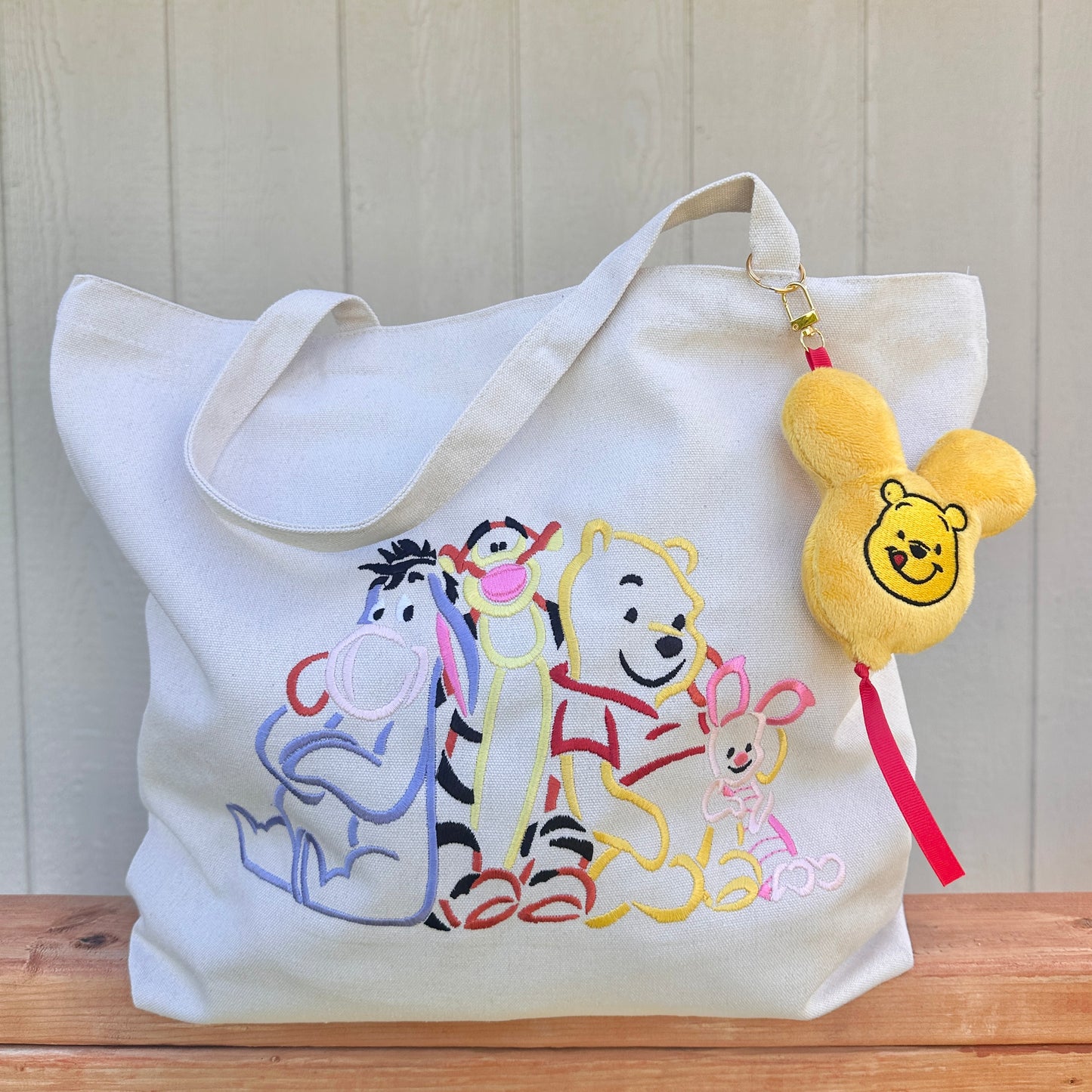 Pooh and friends Embroidered canvas tote