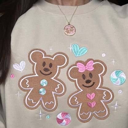 Mickey and Minnie gingerbread necklace