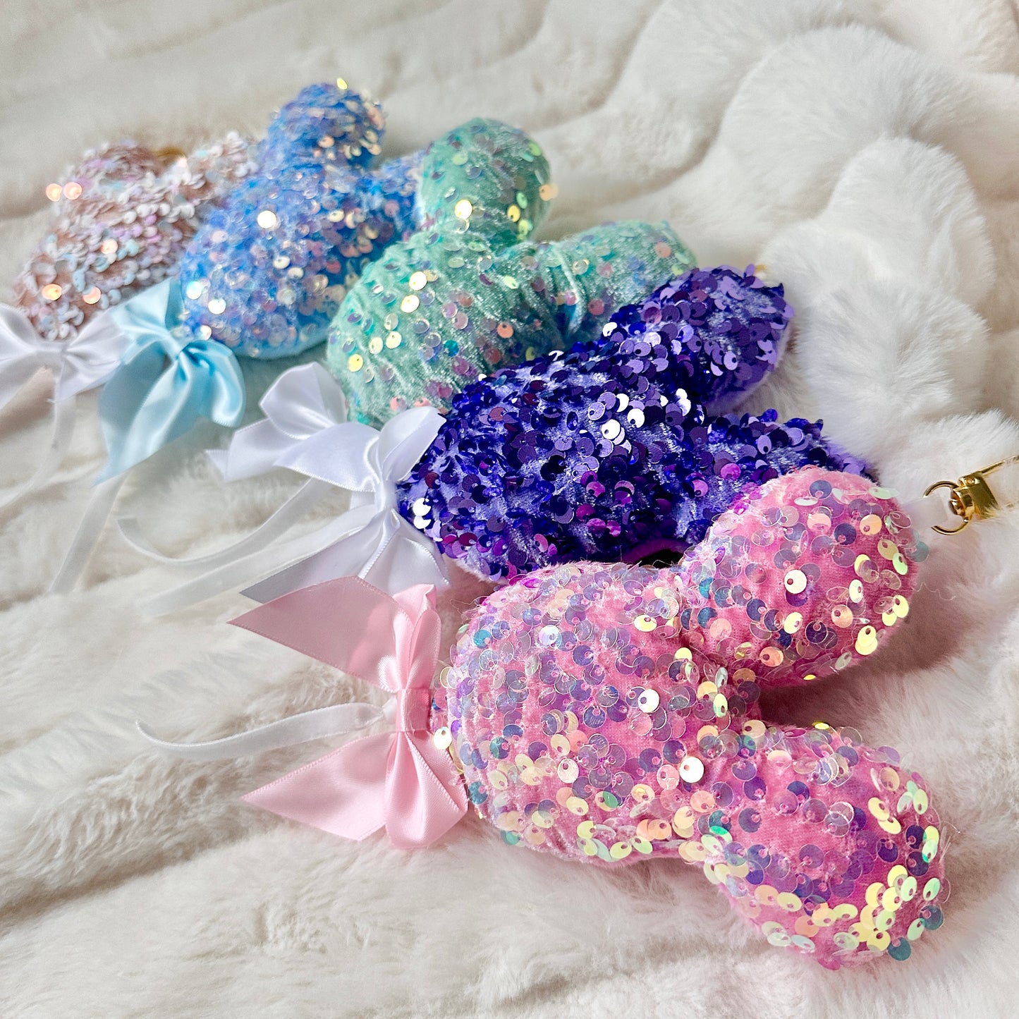 Sequin Mouse Balloon bag charm