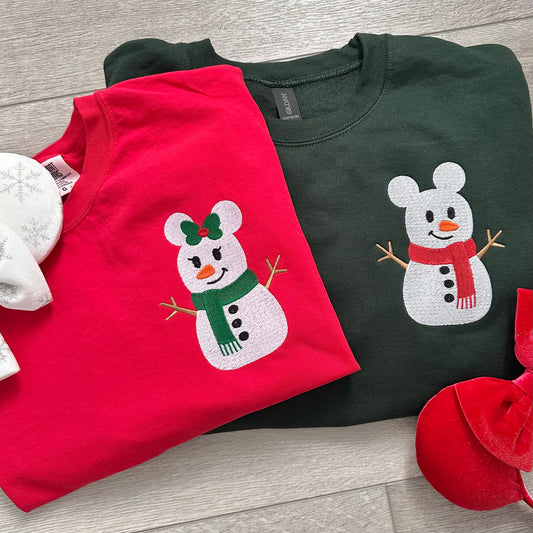 Classic Mickey or Minnie snowman
