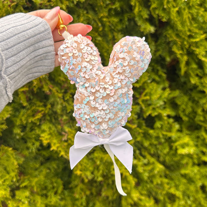 Sequin Mouse Balloon bag charm