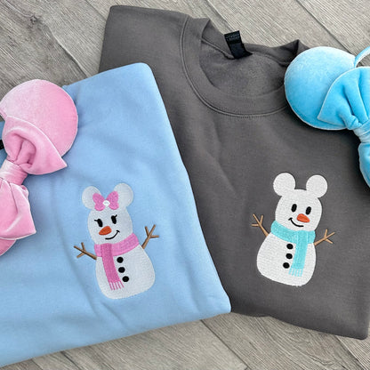 Pastel Mickey or Minnie snowman