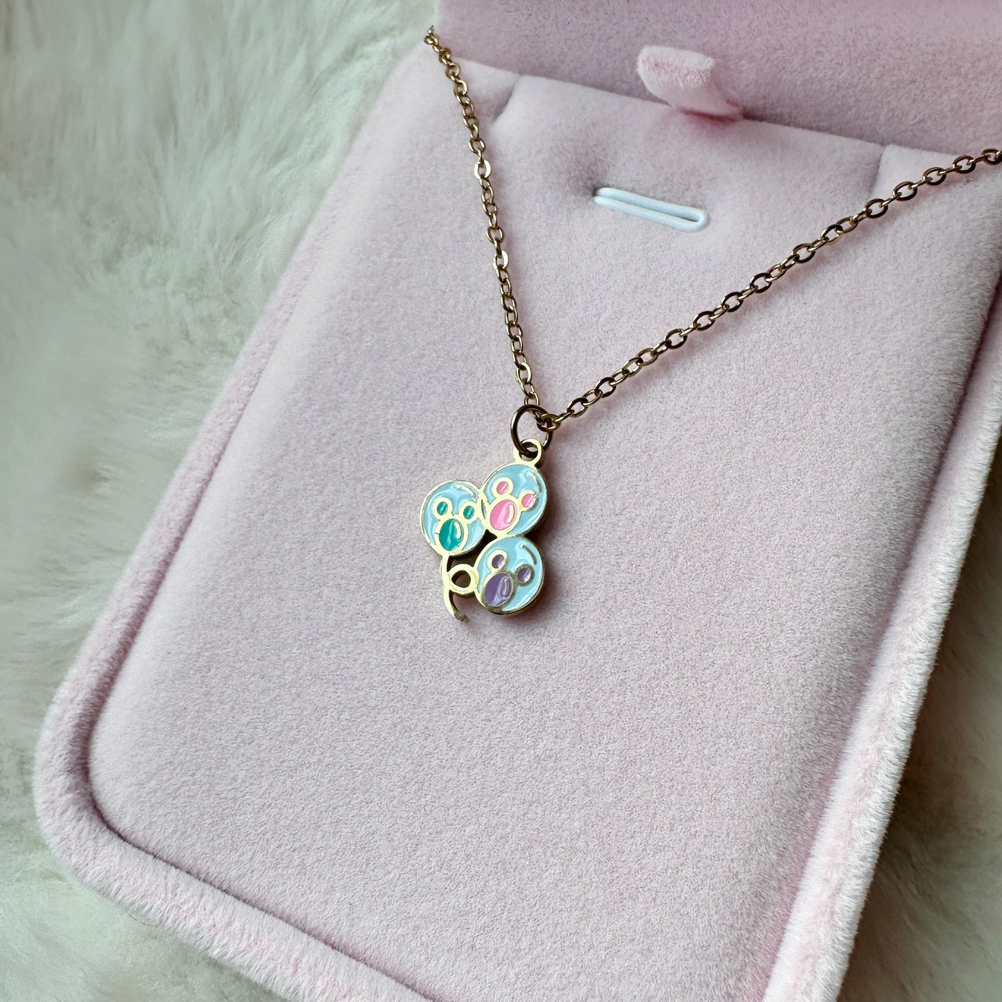 Mouse Balloon charm necklace