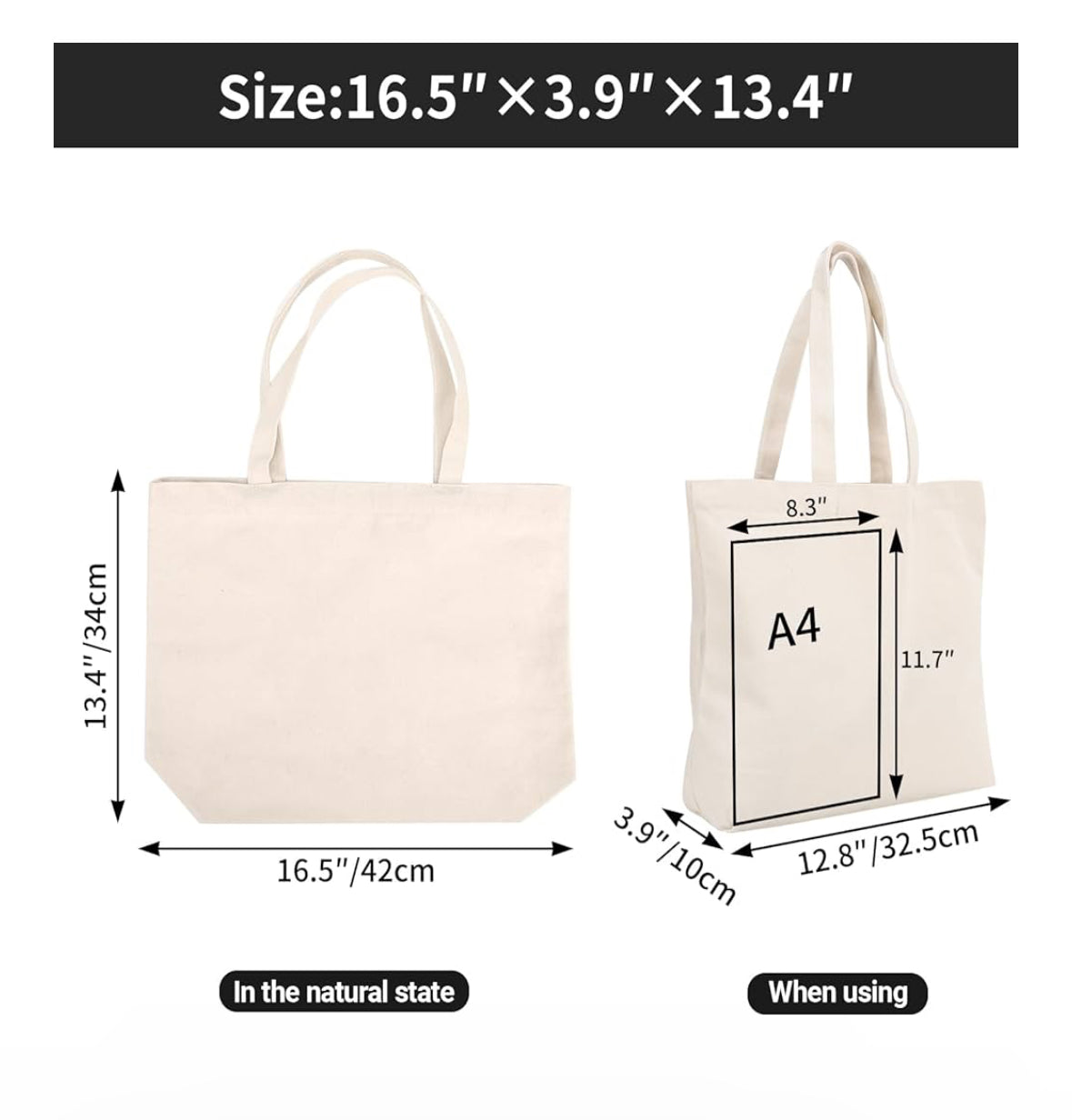 Embroidered canvas tote