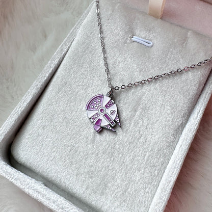 Spaceship charm necklace