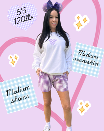 Mouse gingham SWEATSHIRT bundle