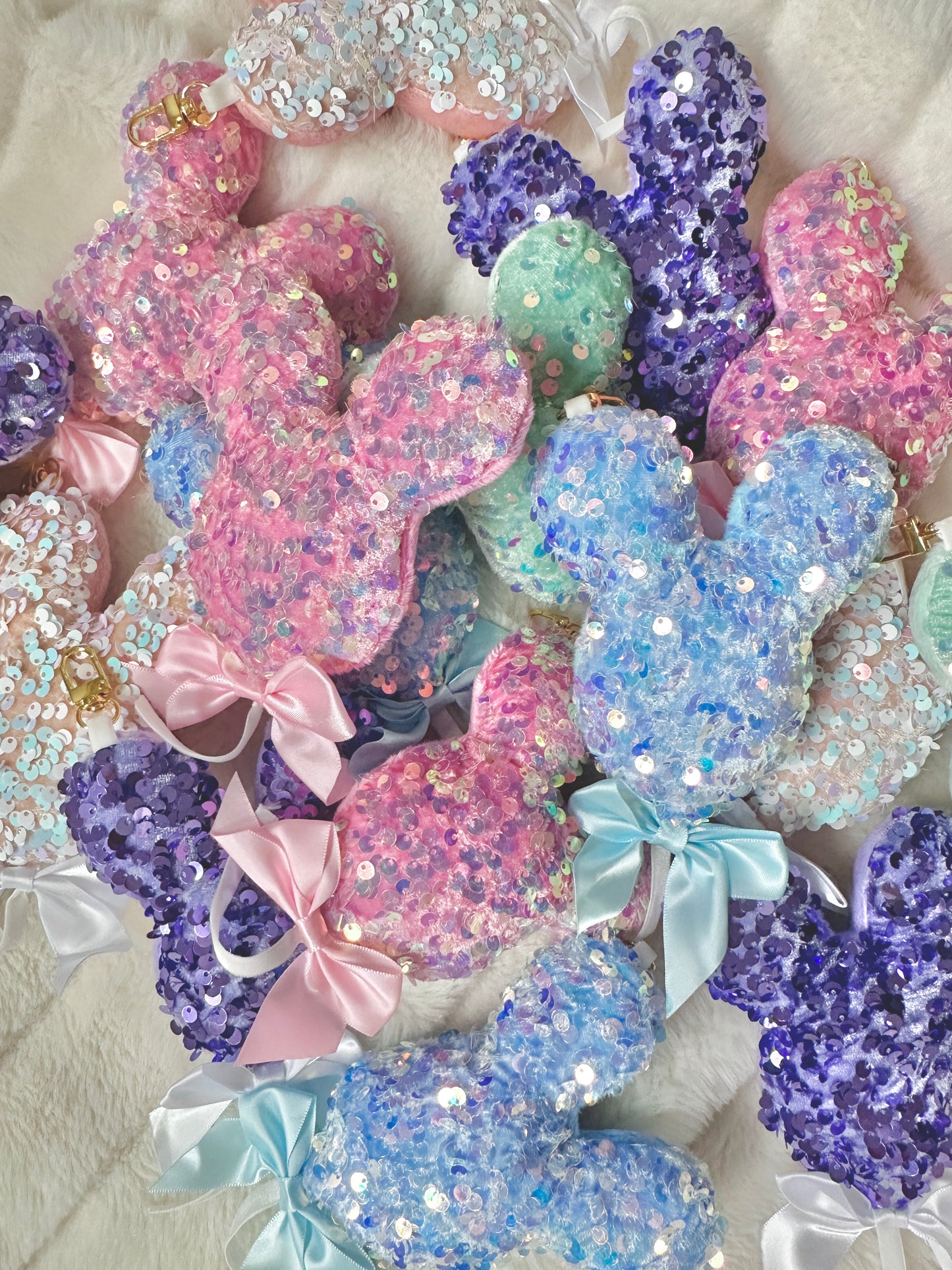 Sequin Mouse Balloon bag charm