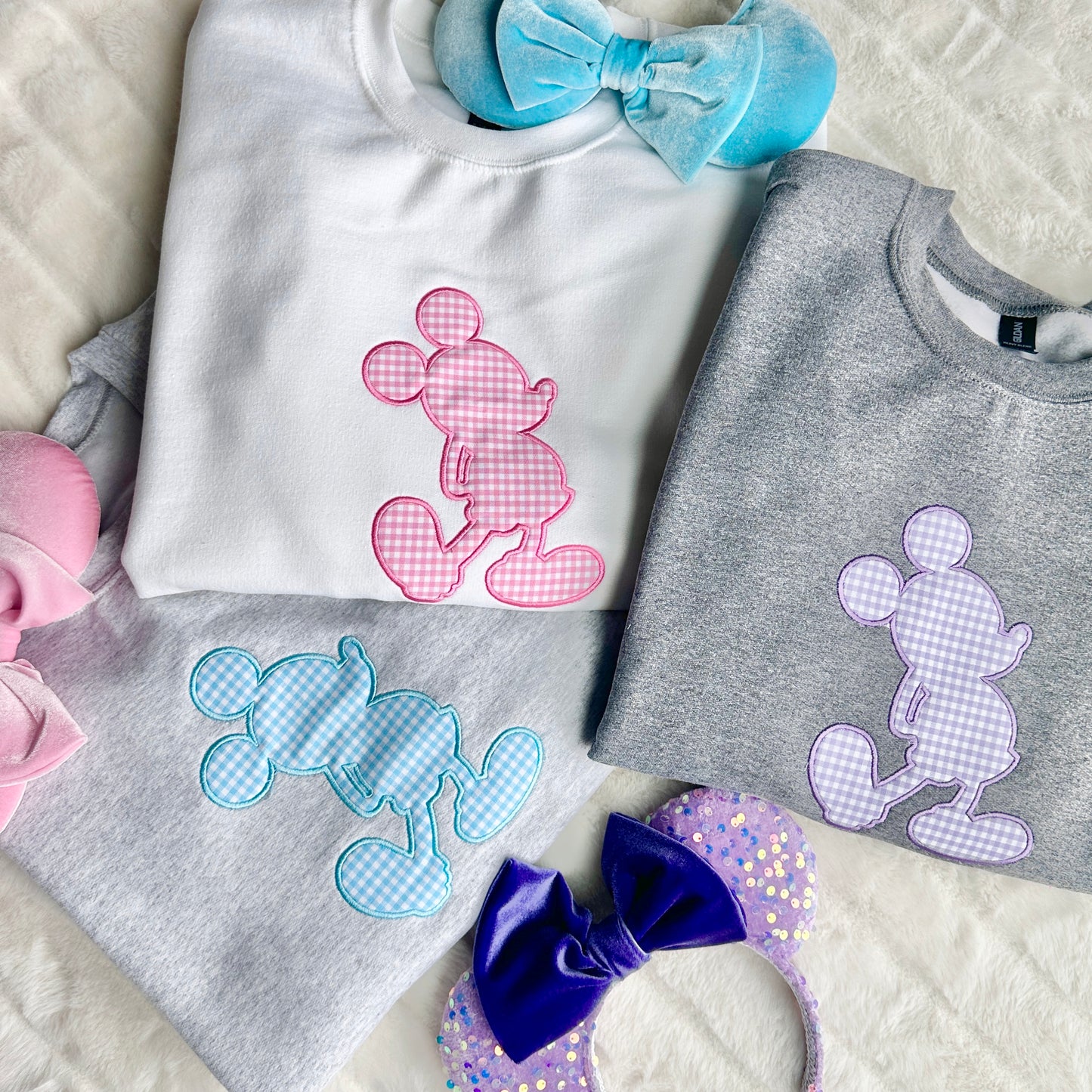 Mouse gingham appliqué