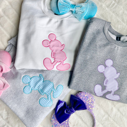 Mouse gingham appliqué