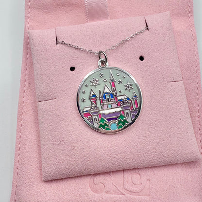 Disneyland Christmas castle necklace
