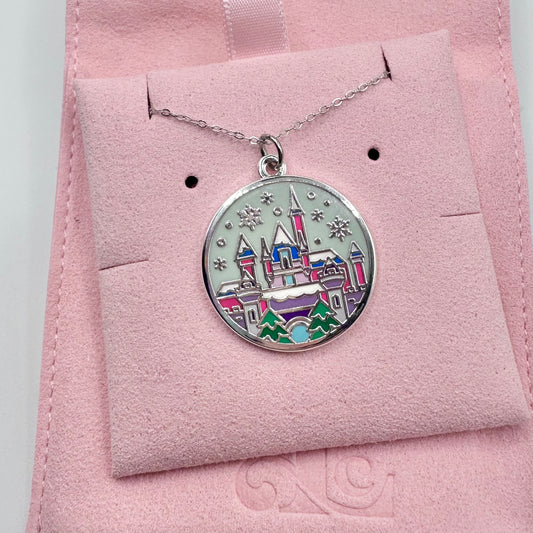 Disneyland Christmas castle necklace
