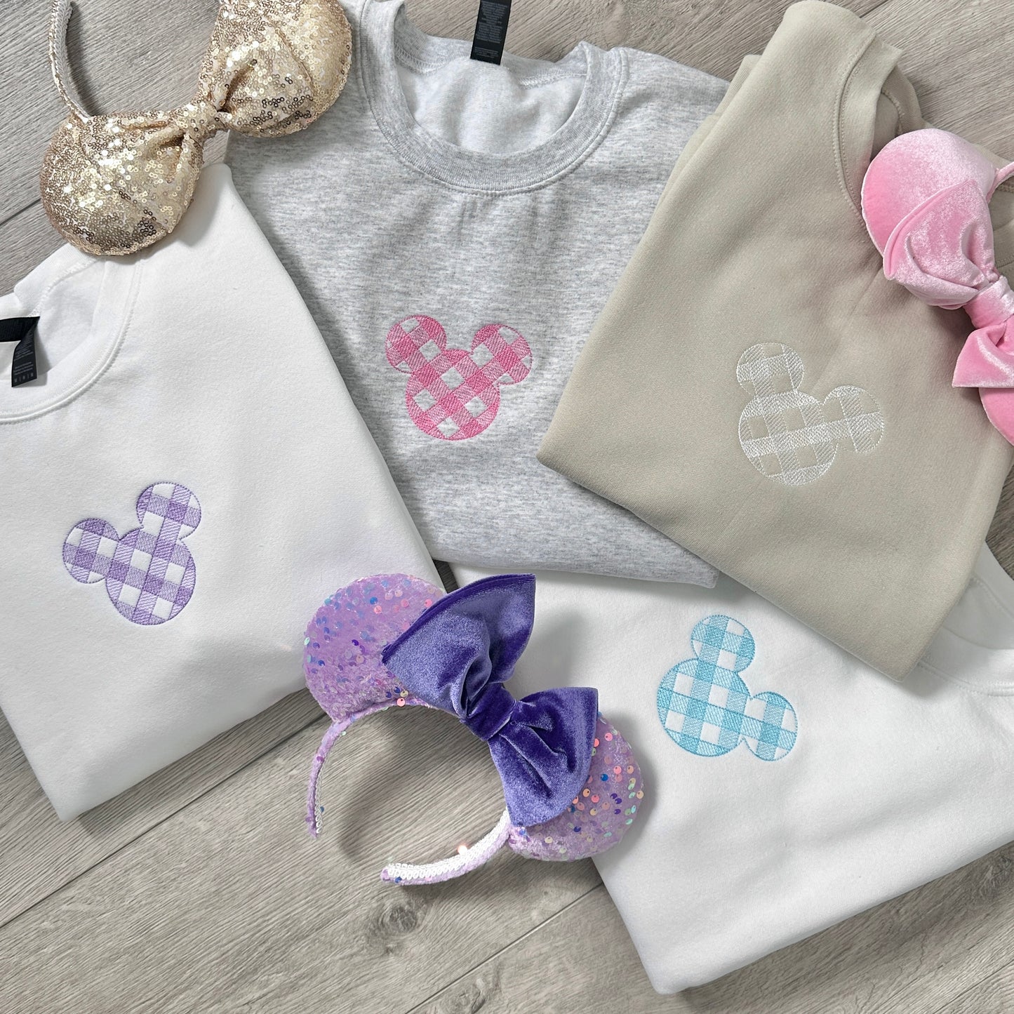 Mouse gingham SWEATSHIRT bundle