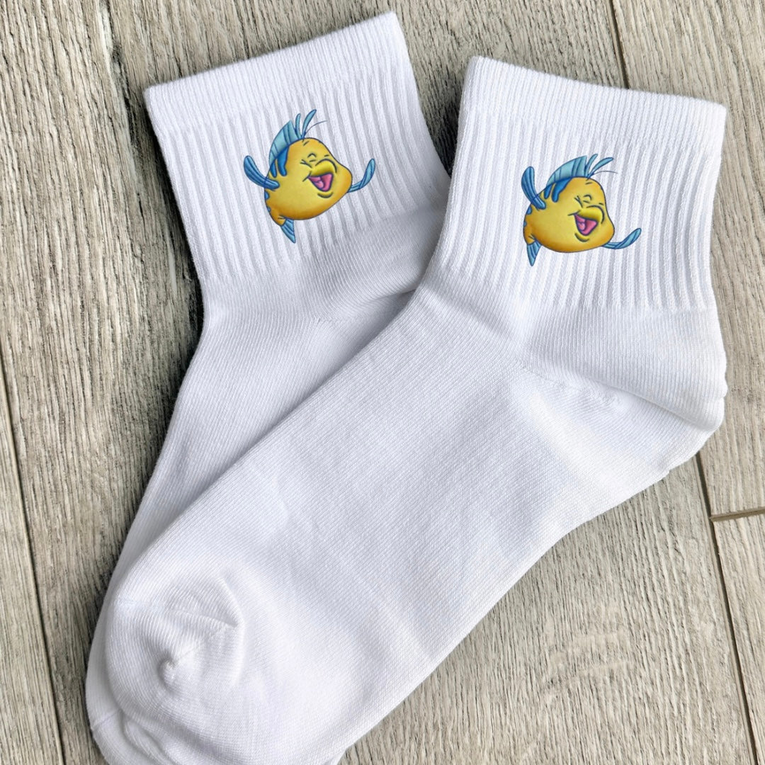 Embroidered Flounder socks