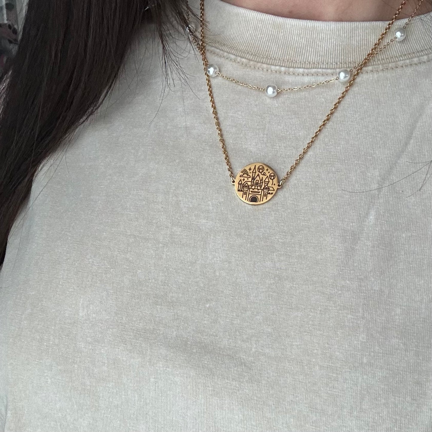 Castle Snow globe Necklace