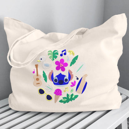 Embroidered canvas tote