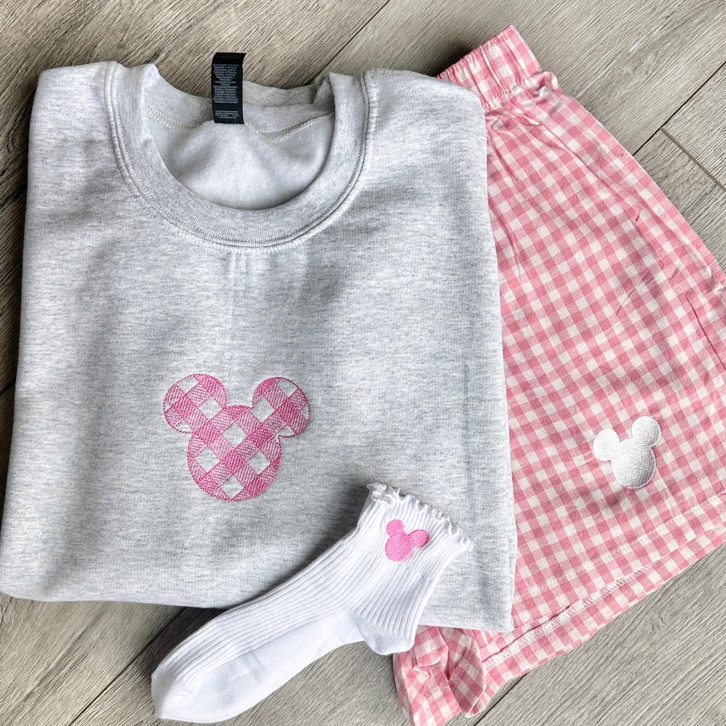 Mouse gingham SWEATSHIRT bundle
