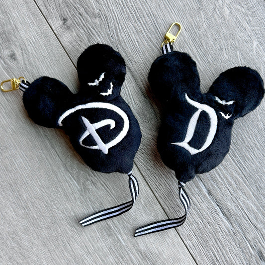 Black and White with bats Mouse balloon bag charm