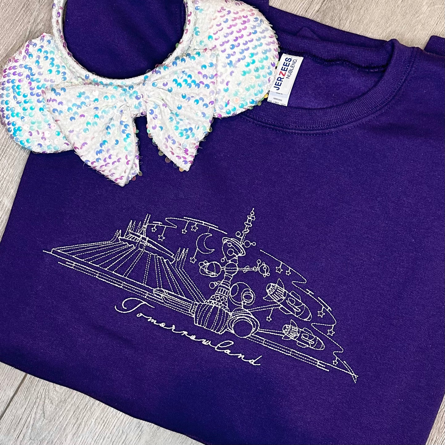 Tomorrowland embroidery line art design