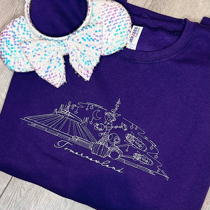 Tomorrowland embroidery line art design
